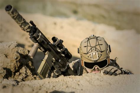 Action Army Battle Desert Gun Man Military Person Sand Soldier