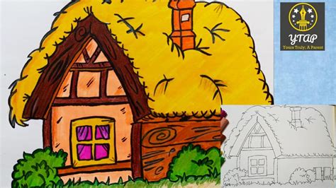 Cute Hut Drawing How To Draw Hut Step By Step Youtube