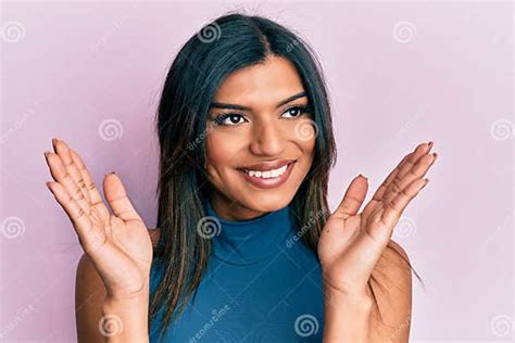 Young Latin Transsexual Transgender Woman With Hands Over Face Smiling