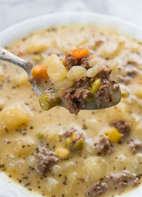 Creamy Potato Hamburger Soup Tracsc