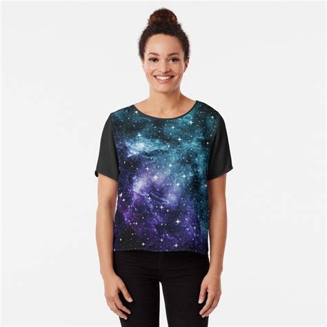 Teal Purple Galaxy Nebula Dream 1 Decor Art Chiffon Top For Sale