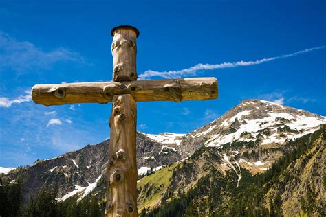 Wooden Cross In The Mountains Photograph By Matthias Hauser Pixels