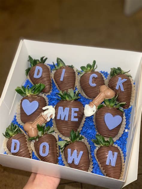 Dick Chocolate Covered Strawberries With Blue Lettering Cake For