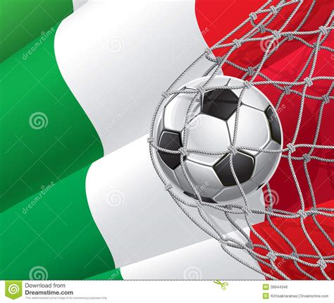 Soutiens les azzurri avec notre grand choix de maillots, shirts, vestes de foot officiels de l'équipe d'italie. Soccer Goal. Italian Flag With A Soccer Ball. Stock Vector ...