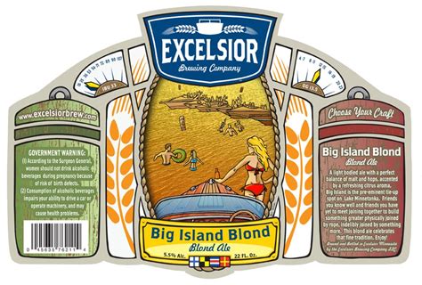 Excelsior Beer Big Island Blond Label Jeff Troldahl Design Inc