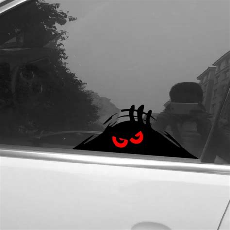 Red Eyes Monster Peeper Scary Funny Car Bumper Window Vinyl Decal