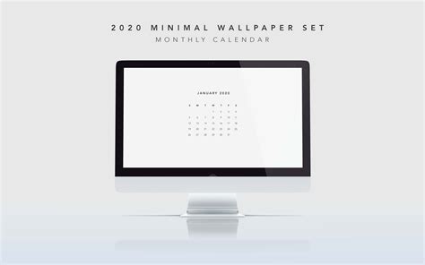 2020 Minimalist Calendar Desktop Wallpaper In 2021 Desktop Wallpaper