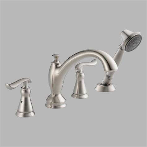 Update your bathroom with a new delta tub or shower faucet. Delta Linden T4794 Deck Mount Roman Tub Faucet with Hand ...