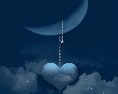 Hanging Heart Sky Heart Moon Love Hd Wallpaper Pxfuel