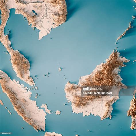 Malaysia 3d Render Topographic Map Neutral High Res Stock Photo Getty