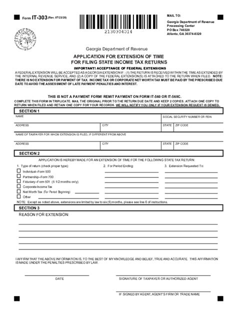 Georgia Extension 2020 2023 Form Fill Out And Sign Printable Pdf