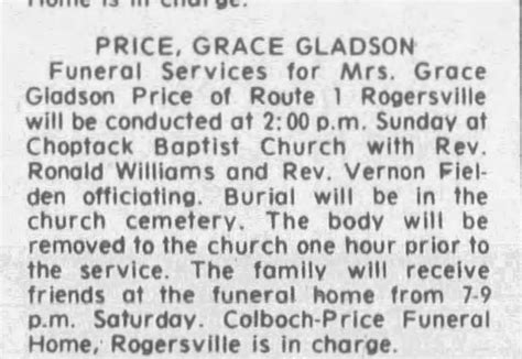 Grace “Gracy” Gladson Price (1890-1974) - Mémorial Find a Grave
