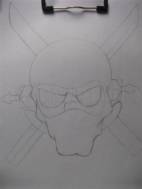 How To Draw A Ninja Skull Coloring Page Trace Drawing