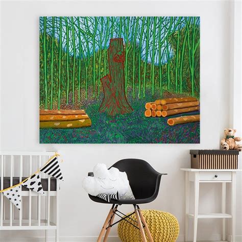 Print On Canvas Modern Oil Painting David Hockney Arranged Felled Trees