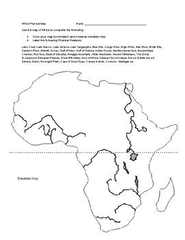 Physical Map Of Africa Worksheet