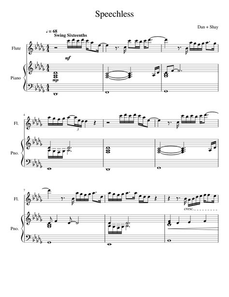 Speechless Dan Shay Sheet Music For Piano Flute Solo