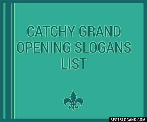 Catchy Grand Opening Slogans Generator Phrases Taglines