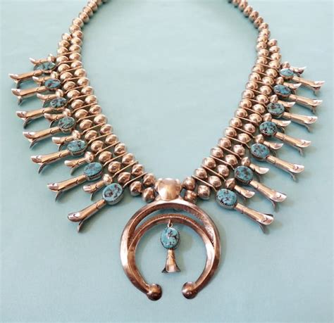 Navajo Squash Blossom Necklace Earring Set Kingma Gem