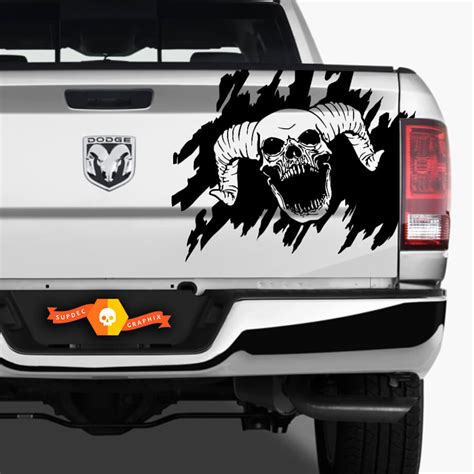 Dodge Ram Skull Splash Grunge Vinyl Decal Tailgate Truck Vehicle
