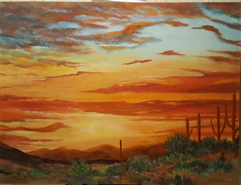 New Mexico Desert 36 X 48 Acrylic On Canvas Painting Art Canvas