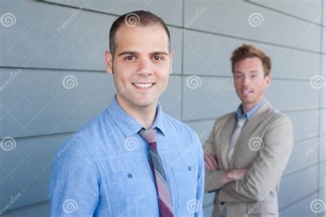 Portrait Of Two Young Handsome Businessmen Stock Image Image Of