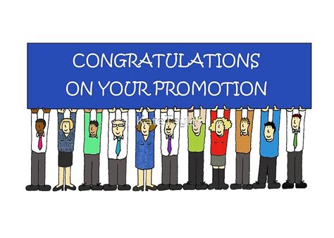 Congratulations On Your Promotion Cartoon Group With A Banner By