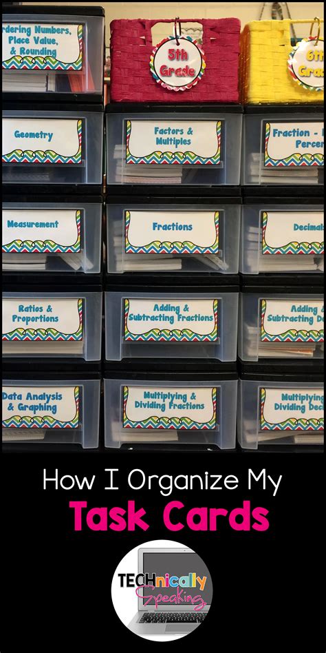 How I Organize My Task Cards Task Cards Subtracting Fractions