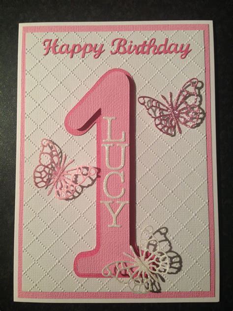1st Birthday Butterfly Girls Birthday Card Birthday Card Pictures First Birthday Cards 21st