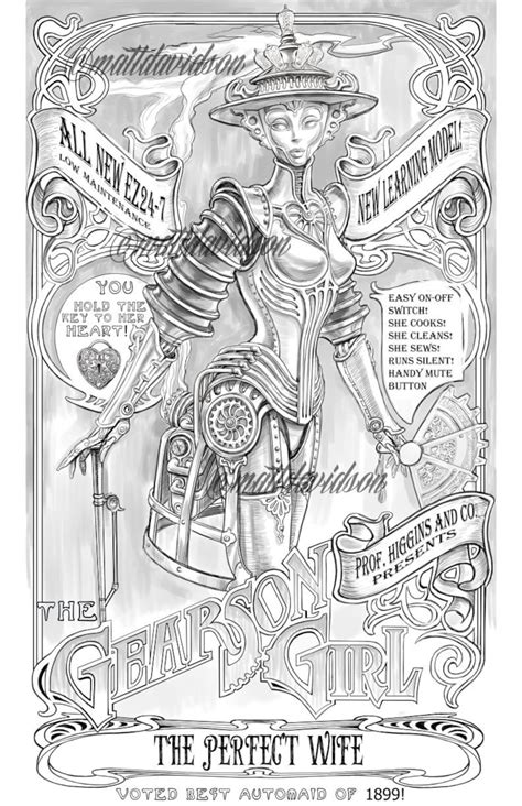 Fashion Coloring Pages Steampunk Girl Free Porn