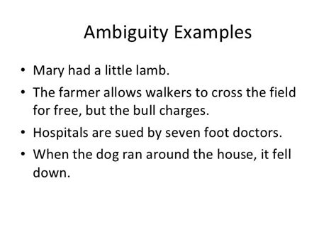 Ambiguity Lesson 1