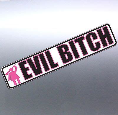 EVIL BITCH Pink Holding Baseball Bat Crazy Funny Car Vinyl Sticker X Mm X EBay