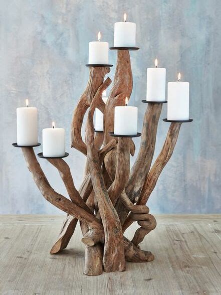 driftwood candelabra candle holder wedding centrepiece