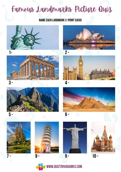 23 Famous Landmarks Picture Quiz Rounds Free And Printable Quiz