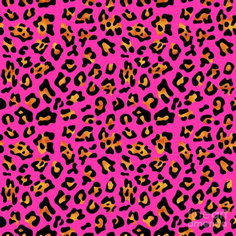 Pink Leopard Print Retro Fashion Art Pattern Painting By Tina Lavoie