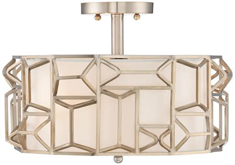 Geo Facet 16 Wide Satin Brass Art Deco Ceiling Light 8p099 Lamps