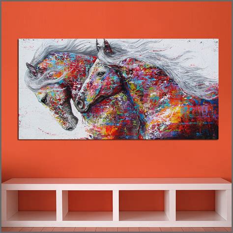 Large Abstract Horse Canvas Wall Art
