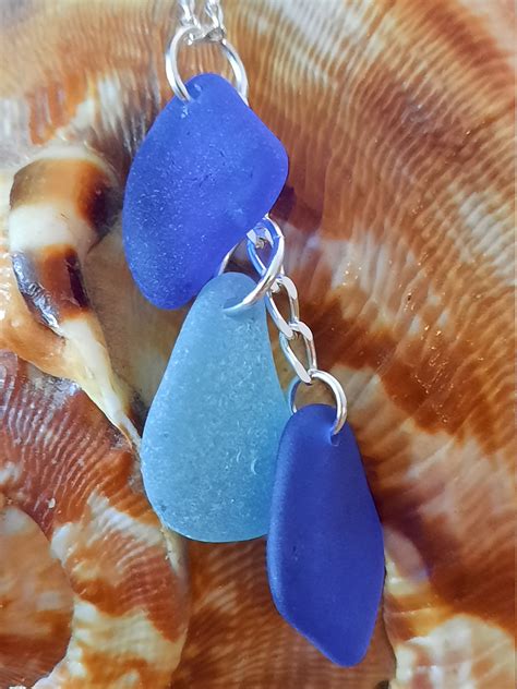 Genuine Sea Glass Necklace Sterling Silver Chain And Clasp Mermaid