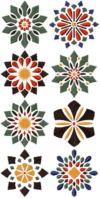 Advanced Embroidery Designs Geometric Flower Set