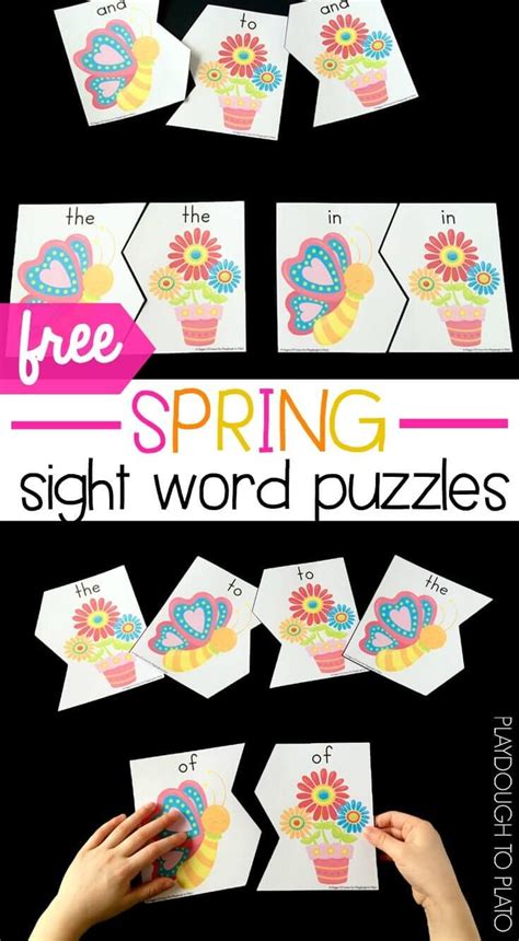 Free Spring Sight Word Puzzles Fun Literacy Center Or Word Work