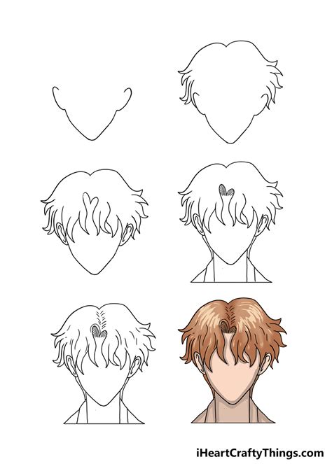 Anime Hair Drawing Step By Step