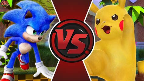 Sonic Vs Pikachu Sonic The Hedgehog Vs Pokémon Sonic Cartoon Fight