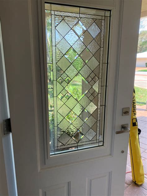 Beautiful Clear Beveled Stained Glass Door Insert