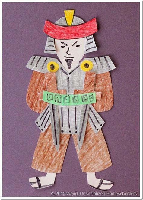 Samurai Cut And Paste Craft Art For Kids Crafts For Kids 7th Grade