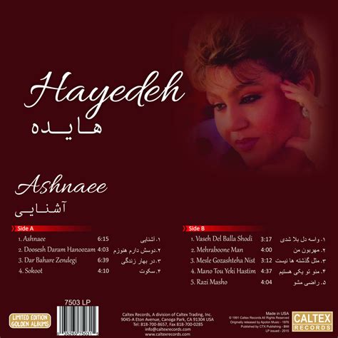 Ashnaee Hayedeh Vinyl Lp Caltex Records