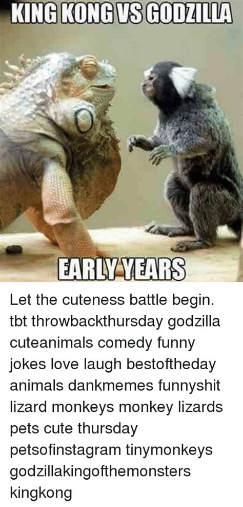 Godzilla vs kong is a meme about the up coming movie godzilla vs kong that is distributed by the company warner bros. KING KONG VS GODZILLA EARLY YEARS Let the Cuteness Battle ...