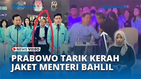 Publik Soroti Aksi Prabowo Tarik Kerah Jaket Menteri Bahlil Saat Debat Perdana Cawapres Arogan