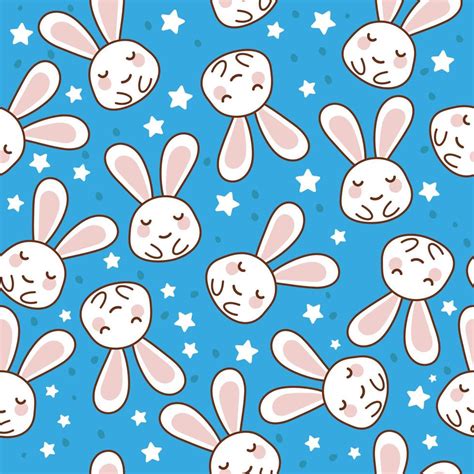 Cute Bunny Seamless Vector Pattern 6229960 Vector Art At Vecteezy