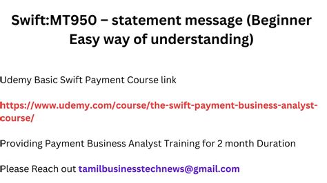Swiftmt950 Statement Message Beginner Easy Way Of Understanding