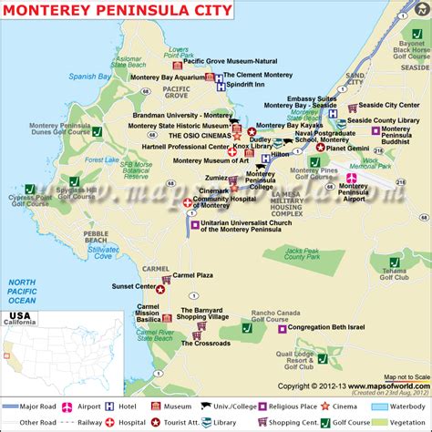Monterey Peninsula Map City Map Of Monterey Peninsula