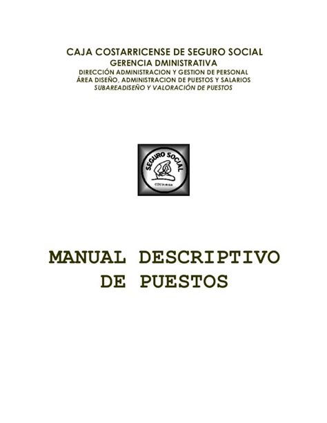 Pdf Manual Descriptivo De Puestos Pdfslidenet